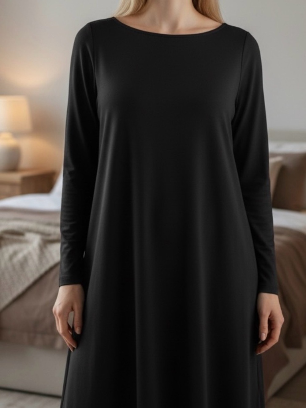 Alfani Black Long Sleeve Mini Dress